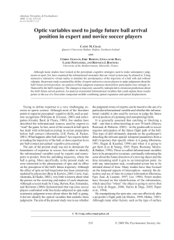 Optic variables used to judge future ball arrival position in expert