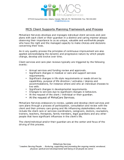 MCS Client Supports Planning Framework and Process