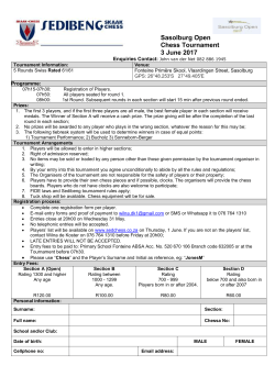 Sasolburg open - Sedibeng Chess