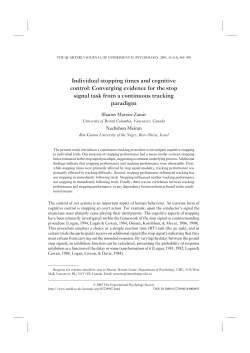 Individual stopping times and cognitive control: Converging