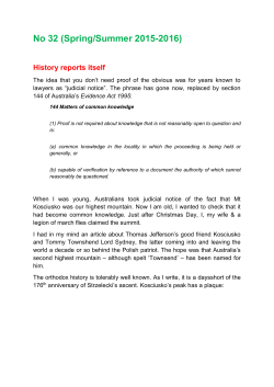 No 32 (Spring/Summer 2015-2016) - The Francis Forbes Society For