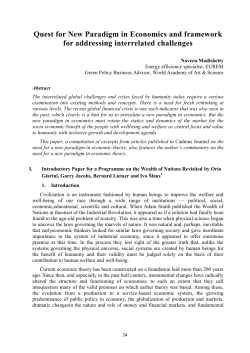 Quest for New Paradigm in Economics and framework for