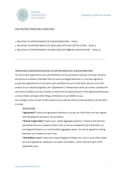 Partner terms and conditions - Global Navigation Solutions