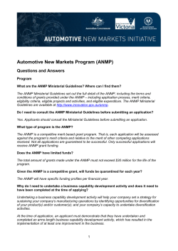 Automotive New Markets Program Questions and