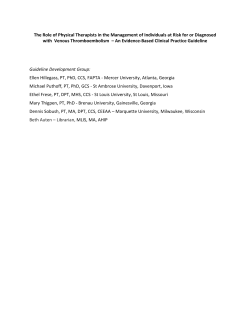 Table 4: Reduced mobility as a risk factor for VTE 18 , 24