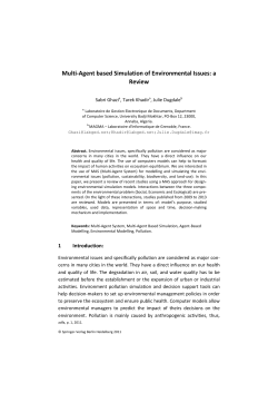 Multi-Agent based Simulation of Environmental Issues: a