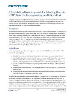 A Probability–Based Approach for Selecting Hours in a TMY Data