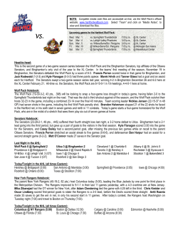 Game Notes - Hartford Wolf Pack