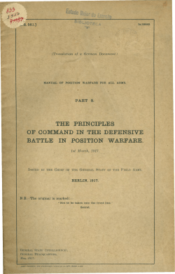 the principles of command in the defensive battle in position warfare