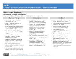 Colorado Sample Graduation Competencies and Evidence Outcomes