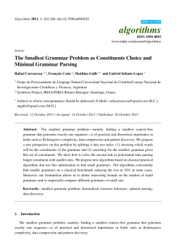 The Smallest Grammar Problem as Constituents Choice and