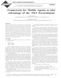 Framework for Mobile Agents to take Advantage of the .NET
