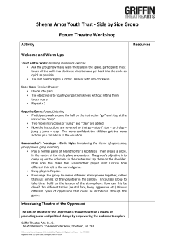 Introduction to Theatre of the Oppressed workshop plan