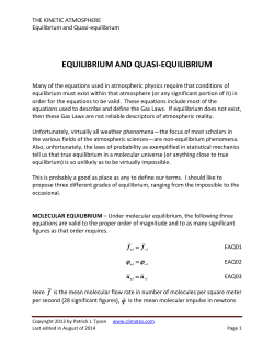 Equilibrium and Quasi-equilibrium