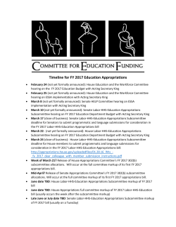 FY 2017 Education Appropriations Timeline