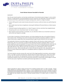 French Election Outcome Favorable for Financials