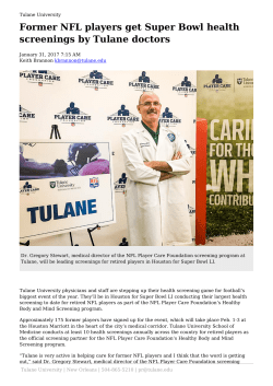 Former NFL players get Super Bowl health screenings by Tulane