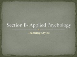 Section B- Applied Psychology