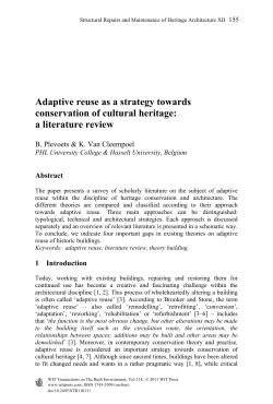 Adaptive reuse as a strategy towards conservation of cultural heritage