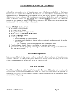 Math Study Packet