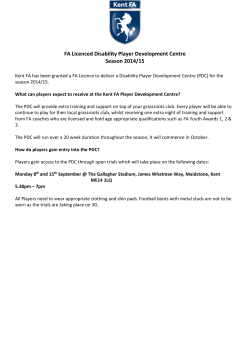 Disability Player Development Centre Trial