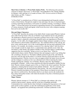 Short Story Criticism | A Worn Path, Eudora Welty. The following