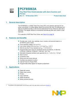 PCF85063A Tiny Real-Time Clock/calendar with alarm function and