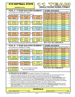 9/10 SOFTBALL STATE SINGLE ROUND ROBIN FORMAT