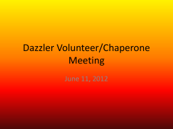Dazzler Volunteer/Chaperon Meeting