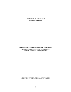 Mathematics for business and economics