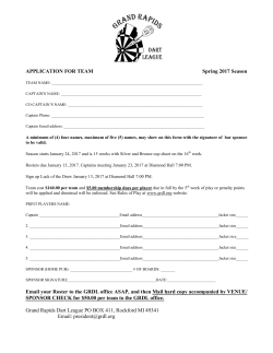 APPLICATION FOR TEAM Spring 2017 Season Email your Roster to