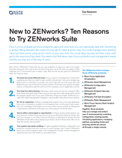 New to ZENworks? Ten Reasons to Try ZENworks Suite