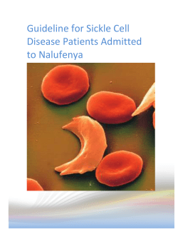 Guideline for Sickle Cell Disease Patients Admitted to