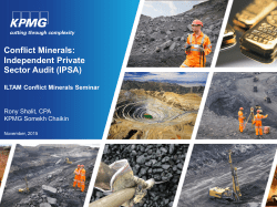 Conflict Minerals: Independent Private Sector Audit (IPSA)