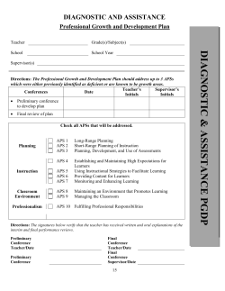 Diagnostic and Assistance PGDP 2016