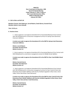 MINUTES Deer Creek Board of Education, I
