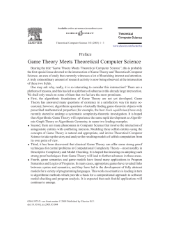 Game Theory Meets Theoretical Computer Science