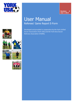 How to Complete the Referees` Game Report