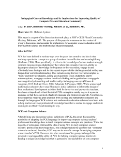 PCK and Computer Science - National Center for Women