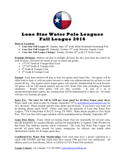 Lone Star Water Polo Fall League - 2016