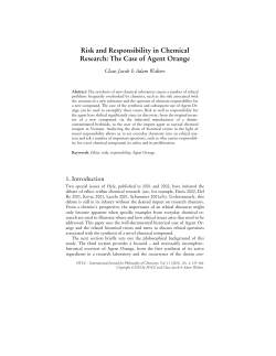 Risk and Responsibility in Chemical Research: The Case of Agent