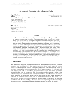 Asymmetric Clustering using a Register Cache