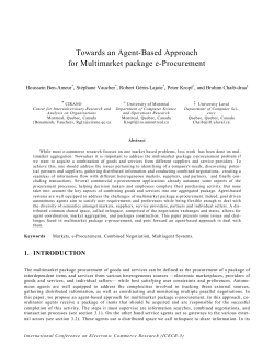 Towards an Agent-Based Approach for Multimarket package e