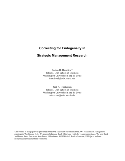 Correcting for Endogeneity in Strategic