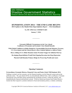 Hyperinflation 2014&mdash;The End Game Begins