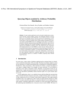 Querying Objects modeled by Arbitrary Probability Distributions