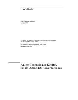 Agilent Technologies E364xA Single Output DC Power