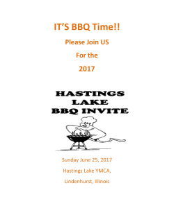 Hastings Lake YMCA Summer BBQ Invite Sunday June 25, 2017