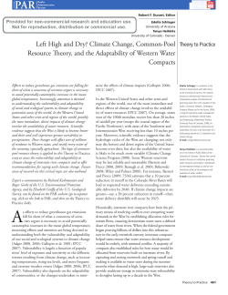 Left High and Dry? Climate Change, CommonPool Resource