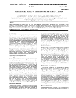 various animal models to check learning and memory